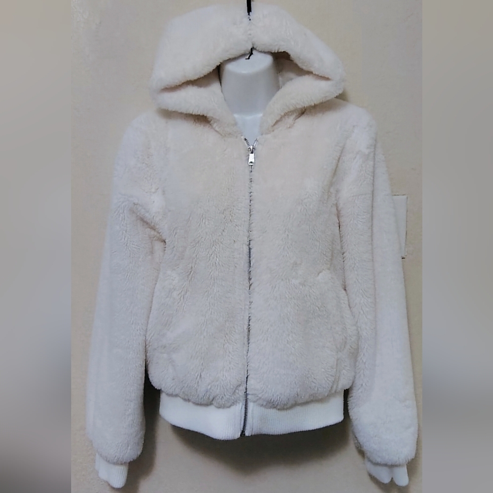 Love Tree Cream Teddy Jacket with Hood
